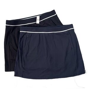 New Talbots Women’s Everyday Skorts - Contrast Detail in Black & Navy Blue (XL)